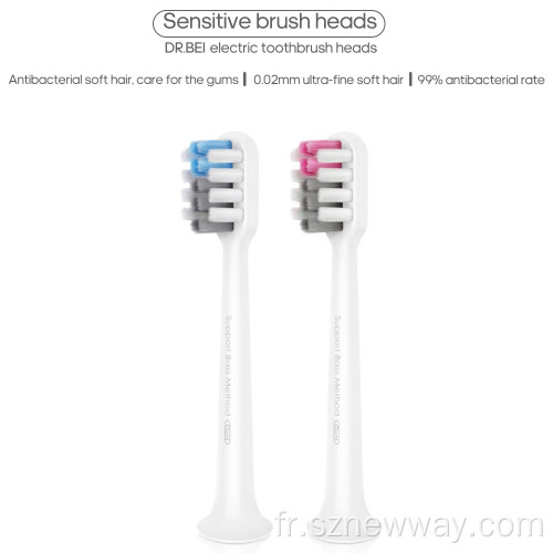 Dr.Bei Sonic Têtes de brosse à dents électriques Sonic imperméable